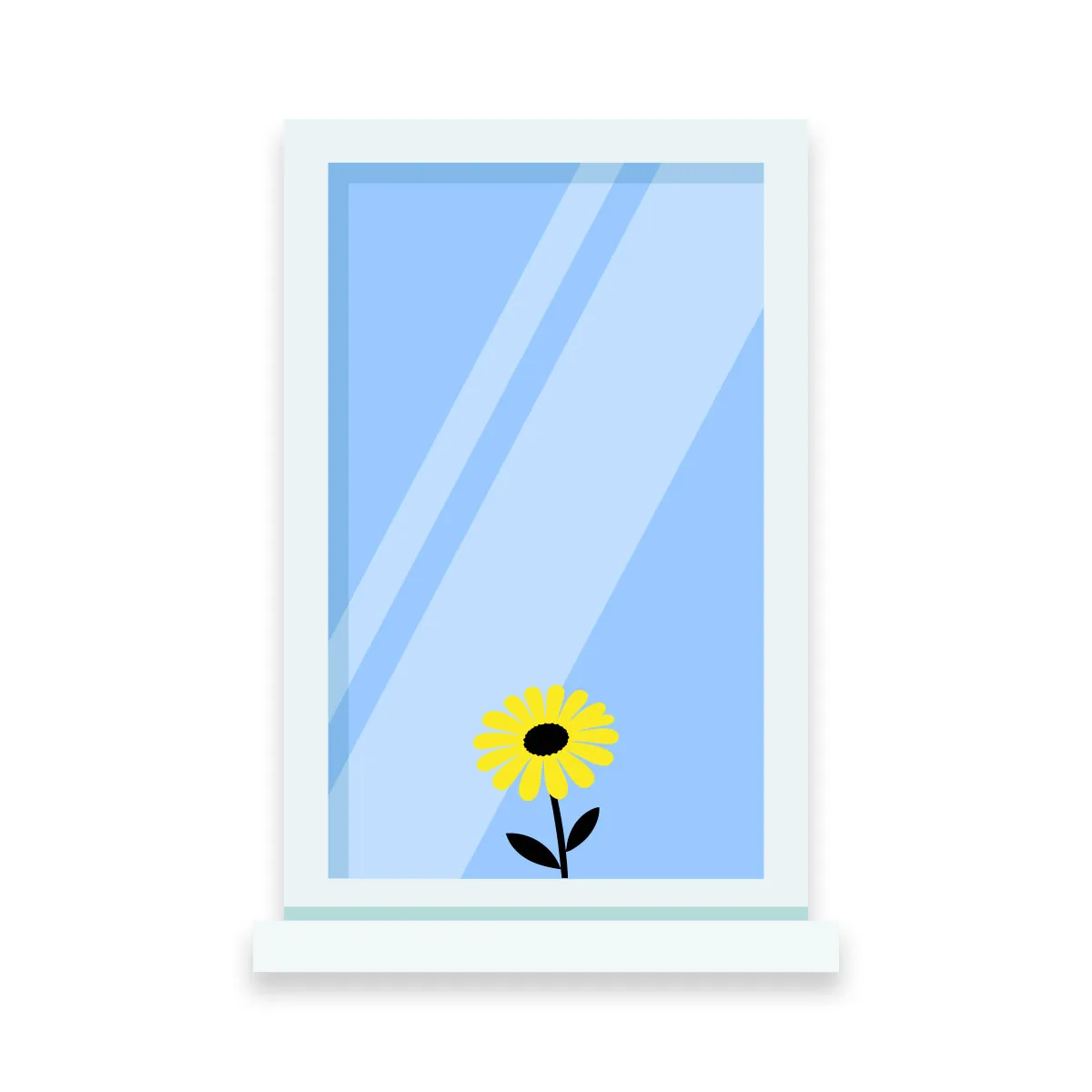 Raamsticker bloem